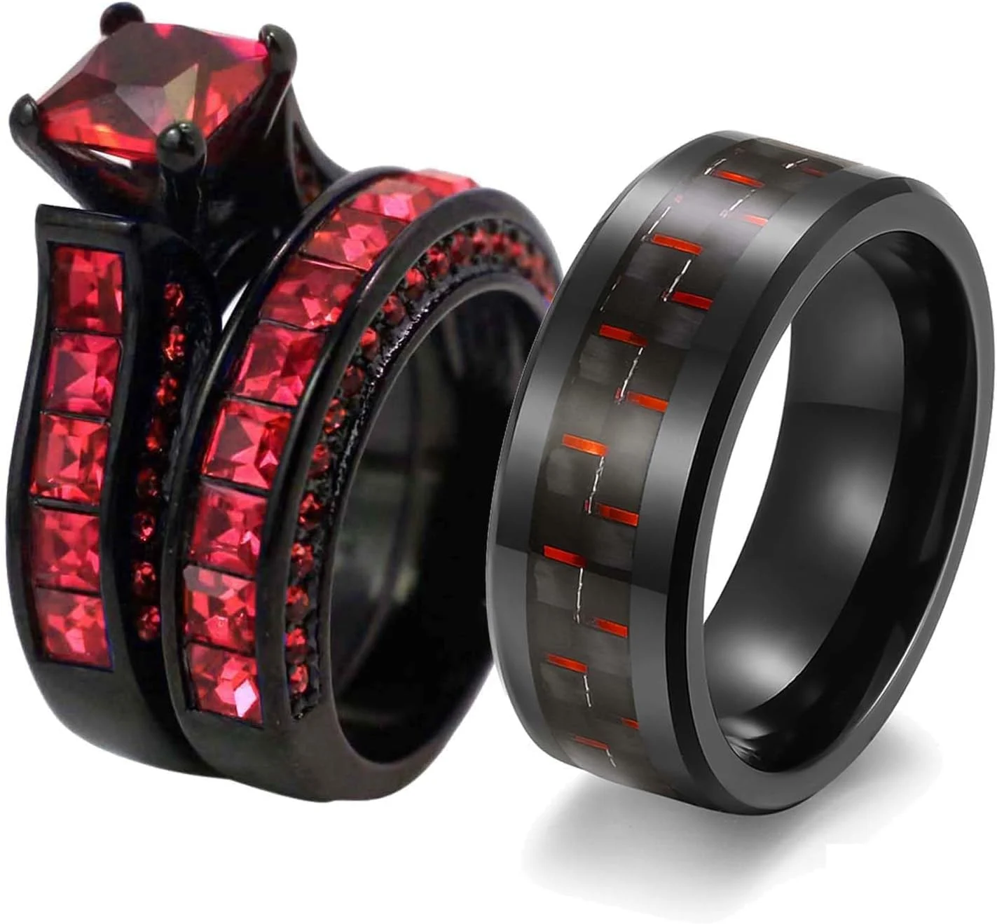 black and red wedding rings for him: Memilih Desain yang Tepat