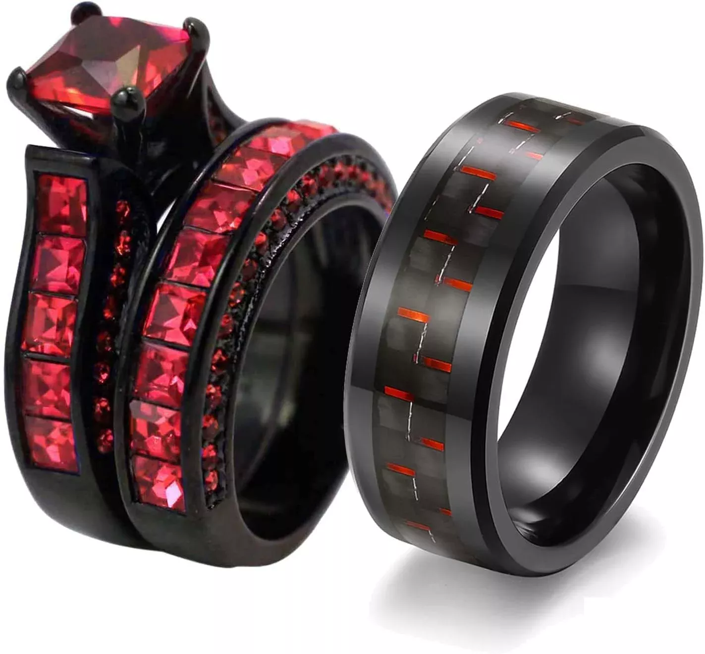 black and red wedding rings for him: Memilih Desain yang Tepat