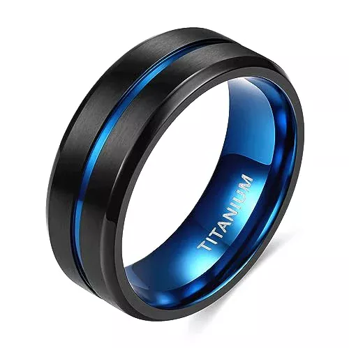 Design Styles for Blue Titanium Wedding Rings