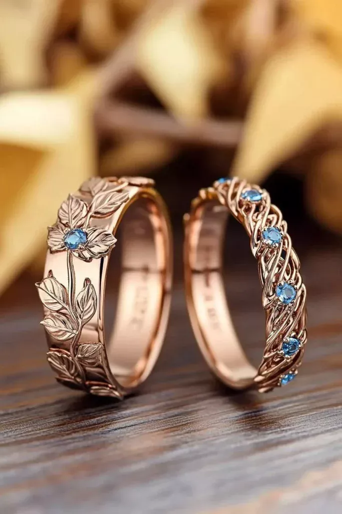 Gaya Inspirasi untuk Boho Wedding Ring Sets