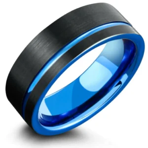 Kelebihan Blue and Black Mens Wedding Ring